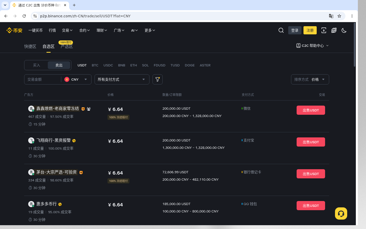 币安 C2C 卖 USDT:到账与冻结风险-加密货币赚钱